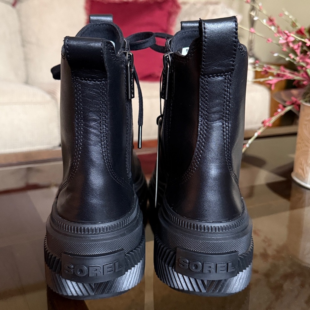 Sorel ONA AVE Women’s Black Waterproof Leather Platform Combat Boot Size 9 - Picture 9 of 17